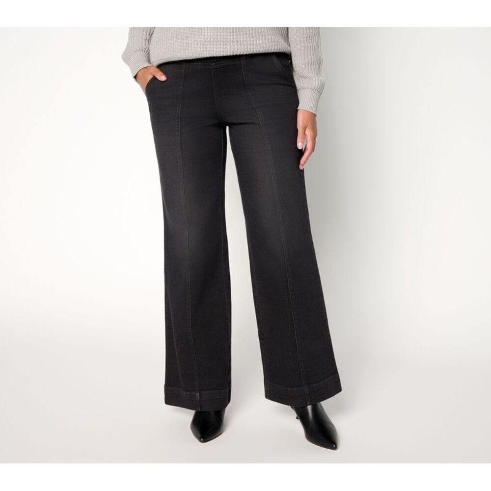 Belle by Kim Gravel Women's Pants Sz 12 Reg TripleLuxe Front Seam Black
